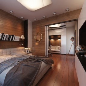 Plancher de bois brun