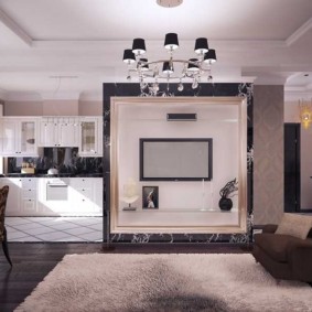 Luminária de teto com persianas pretas