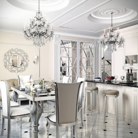 Brilhante sala de cozinha no estilo Art Deco