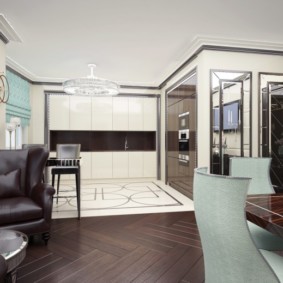 Zoneamento do piso da sala de cozinha