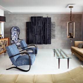 Conception de salon avec fenêtre panoramique