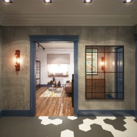 Intérieur du hall d'entrée gris