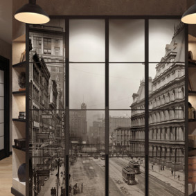 Papier peint intérieur couloir de style loft