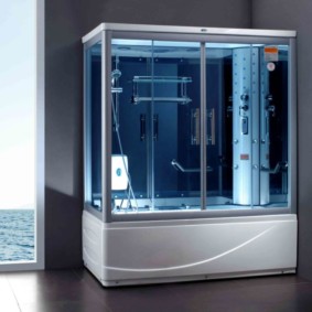 Cabine de douche rectangulaire avec bac en acrylique