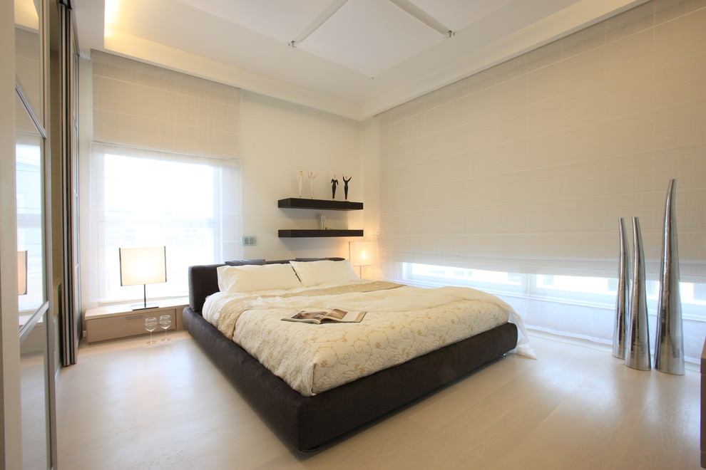 bedroom interior in beige tones