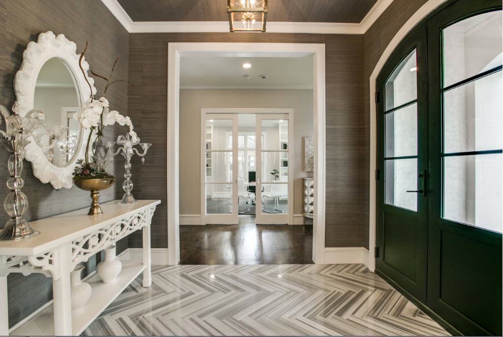 papier peint couloir marron 2019