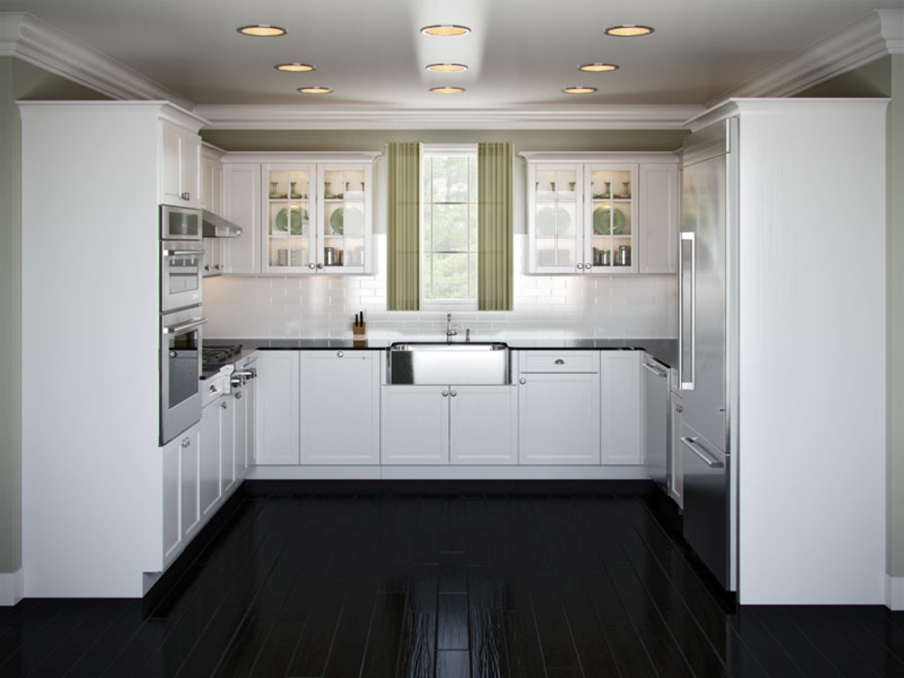 kitchen with dark floor