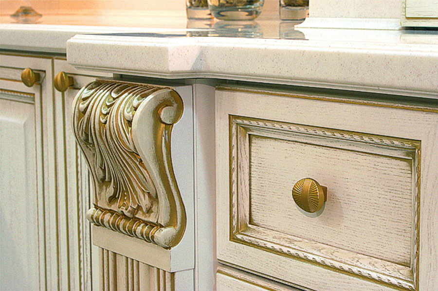 bucătărie cu decor foto patina