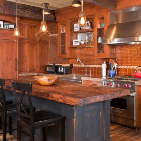 bucătărie cu decor patina