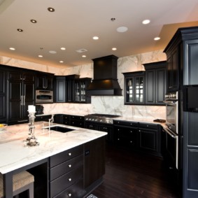 dark floor kitchen design ideas