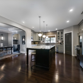 dark floor kitchen ideas views