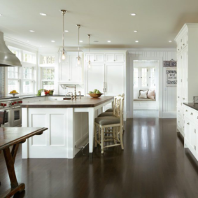 kitchen with dark floor interior