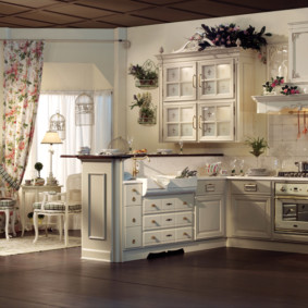 kitchen with dark floor