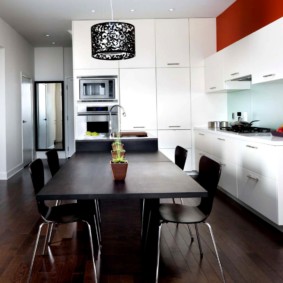 kitchen with dark floor photo options