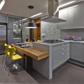 kitchen with dark floor views