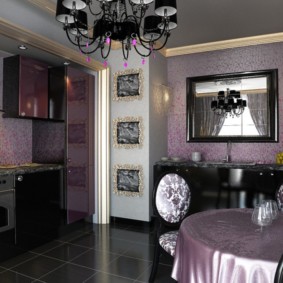 kitchen with dark floor types of photos