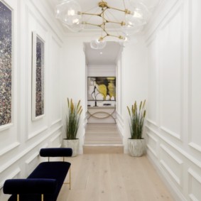 couloir étroit dans les options de photo de l'appartement