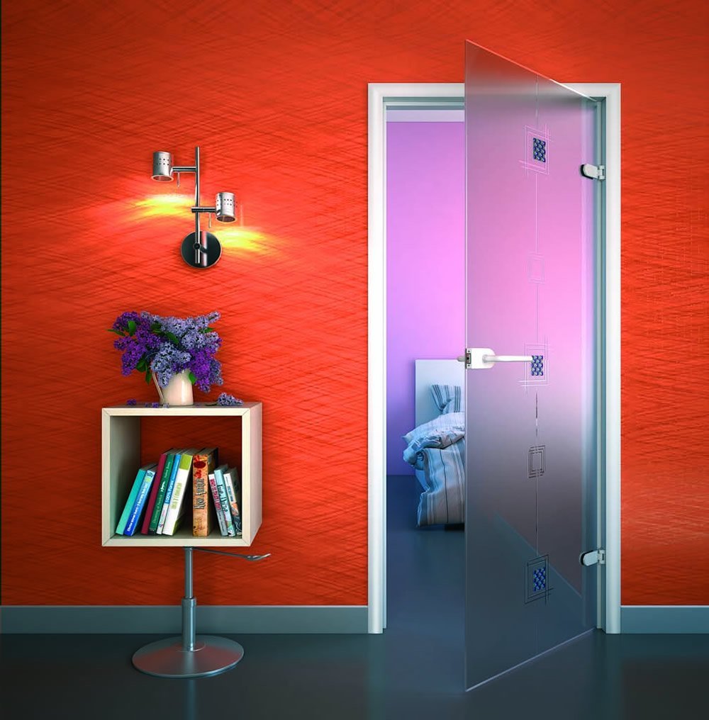 Vantail de porte en verre