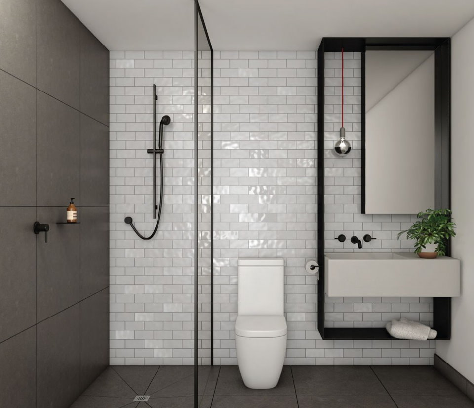 Cabine de douche de style minimalisme