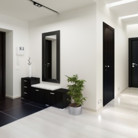 papier peint pour le couloir avec des portes sombres