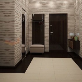 papier peint pour le couloir avec des idées de décoration de portes sombres