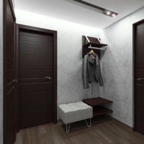 fond d'écran pour le couloir avec des portes sombres photo intérieur