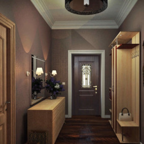 papier peint pour le couloir avec des portes sombres