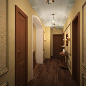 papier peint pour le couloir avec des portes sombres