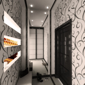 fond d'écran pour le couloir avec des portes sombres design photo