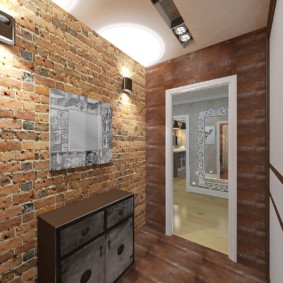 papier peint sous une brique dans le couloir photo espèces