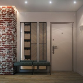 papier peint sous une brique dans le couloir options de photo