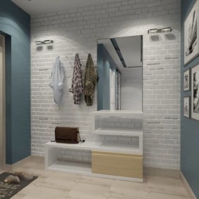 papier peint sous la brique dans le couloir idées idées