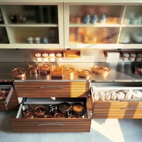 organização do espaço nas idéias de design de cozinha