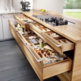 organização do espaço nas visualizações de fotos da cozinha