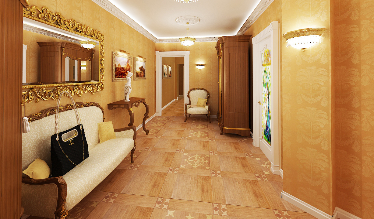 hall d'entrée de style moderne avec des carreaux de sol