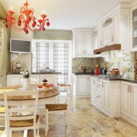 langsir untuk dapur dalam gaya idea reka bentuk provensi