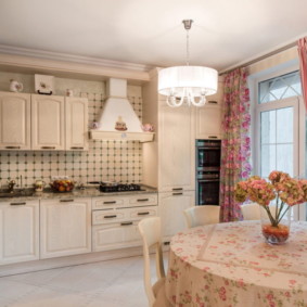 langsir untuk dapur dalam gaya pilihan foto provensi