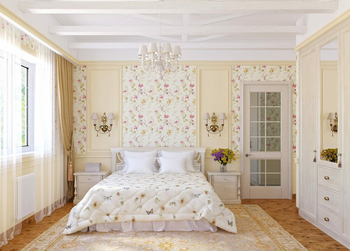 5 by 5 meter Provence bedroom