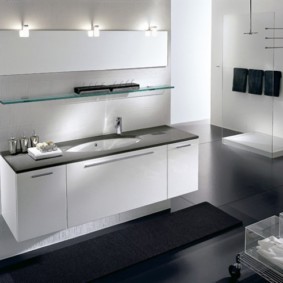 ชั้นวางแก้วสำหรับภาพถ่ายออกแบบห้องน้ำ