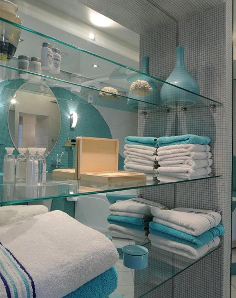 ชั้นวางแก้วในห้องน้ำ