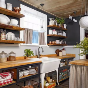 country kitchen shelving