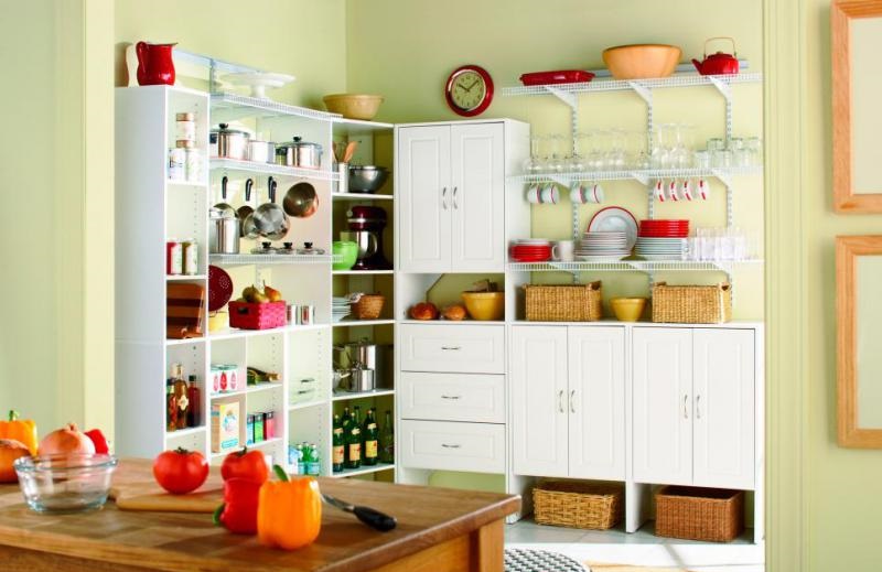 wooden kitchen shelving