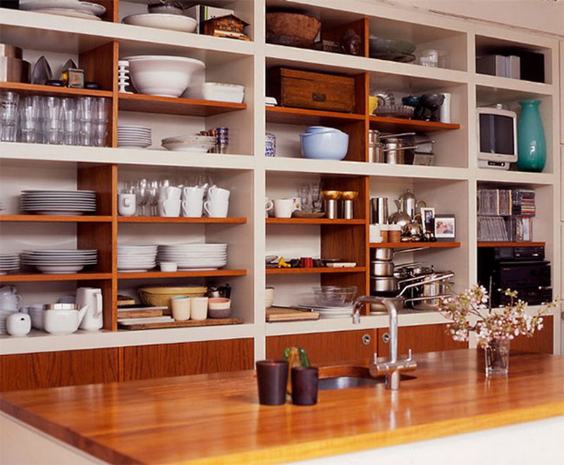 built-in kitchen rack