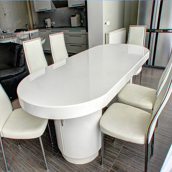 table en pierre acrylique