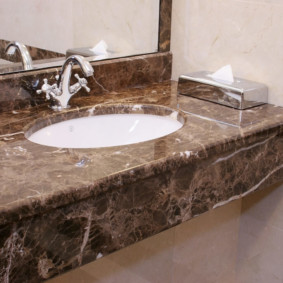 เคาน์เตอร์ในตัวเลือกภาพห้องน้ำ