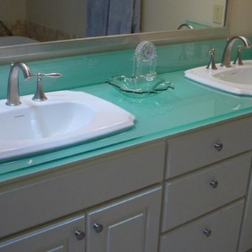 เคาน์เตอร์ในมุมมองภาพห้องน้ำ