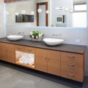 เคาน์เตอร์ในภาพถ่ายแนวคิดห้องน้ำ