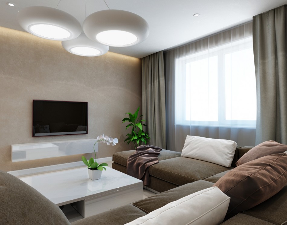 Séjour lumineux dans un appartement de deux pièces