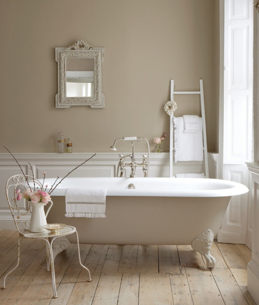 Foot bath in a bright Provence style room