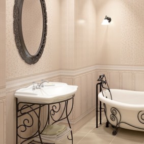 Forged items in the bathroom interior